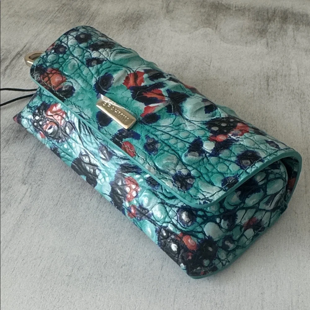 Brahmin Elora Frisky Blue Melbourne Leather Croc-Embossed EyeGlass Case Holder